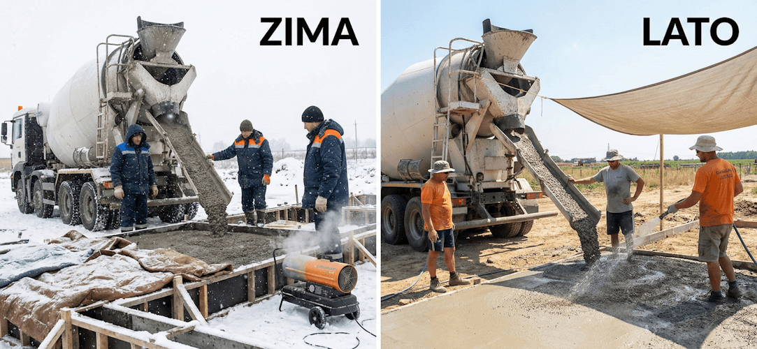 Betonowanie zimą i&nbsp;latem – jak warunki pogodowe wpływają na&nbsp;jakość betonu?